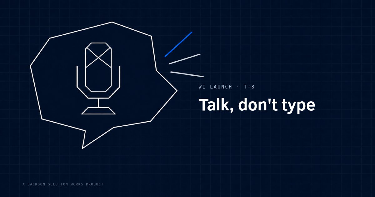 Speech bubble and microphone icon representing voice-first job capture in ScopeAccord