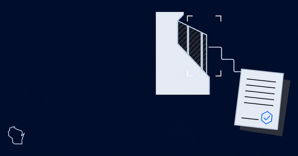 An opened wall section revealing hidden damage, flowing into a change order with a blue approval check