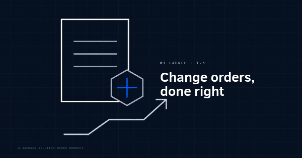 Document with a plus-badge and upward arrow, representing a Wisconsin change order running total
