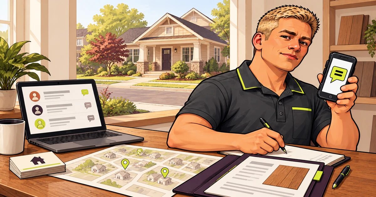 Cody, the Customers assistant, organizes local leads with a phone, contact list and neighborhood map
